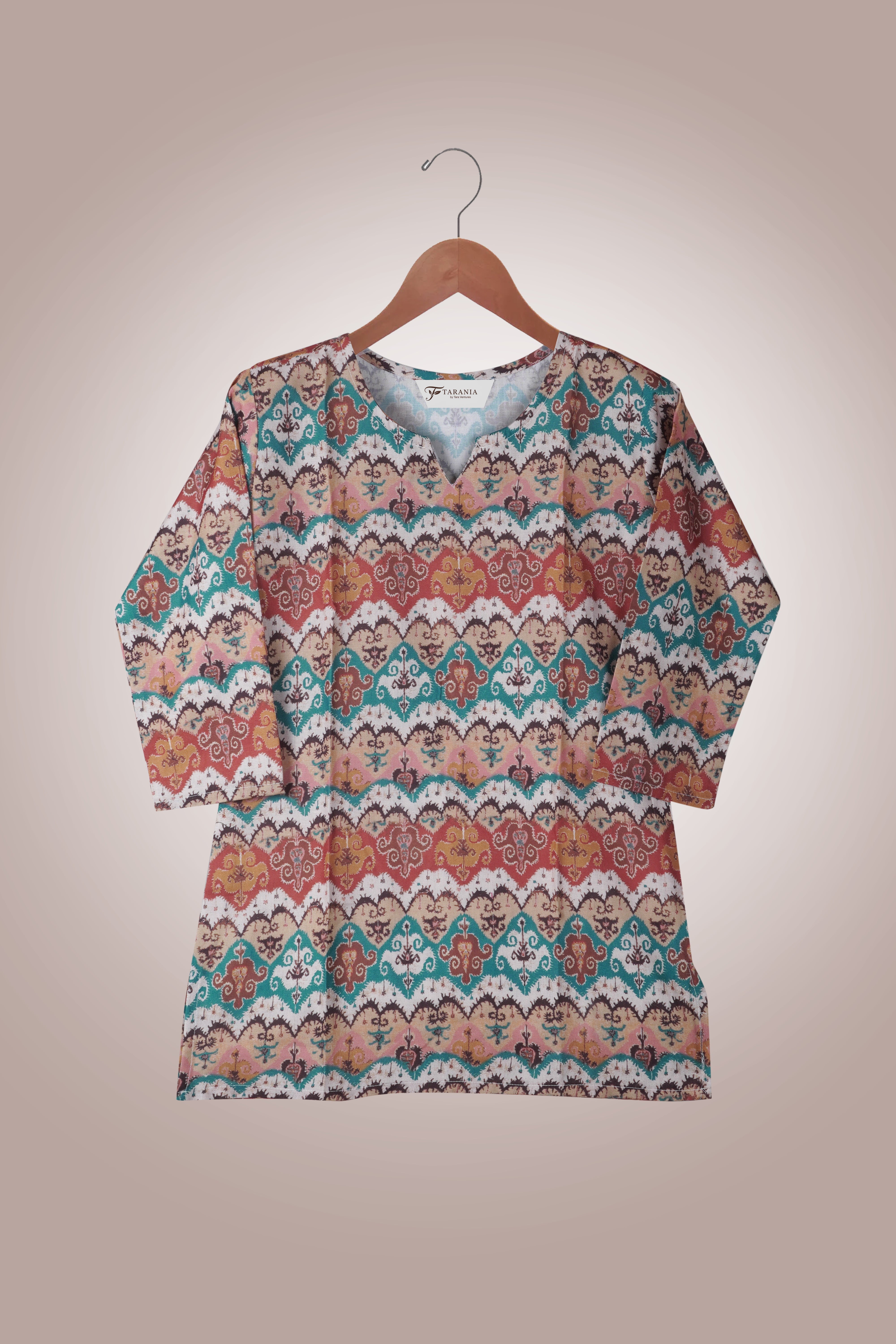 Women Premium Traditional Mughal PC Cotton Linen Printed Tunic