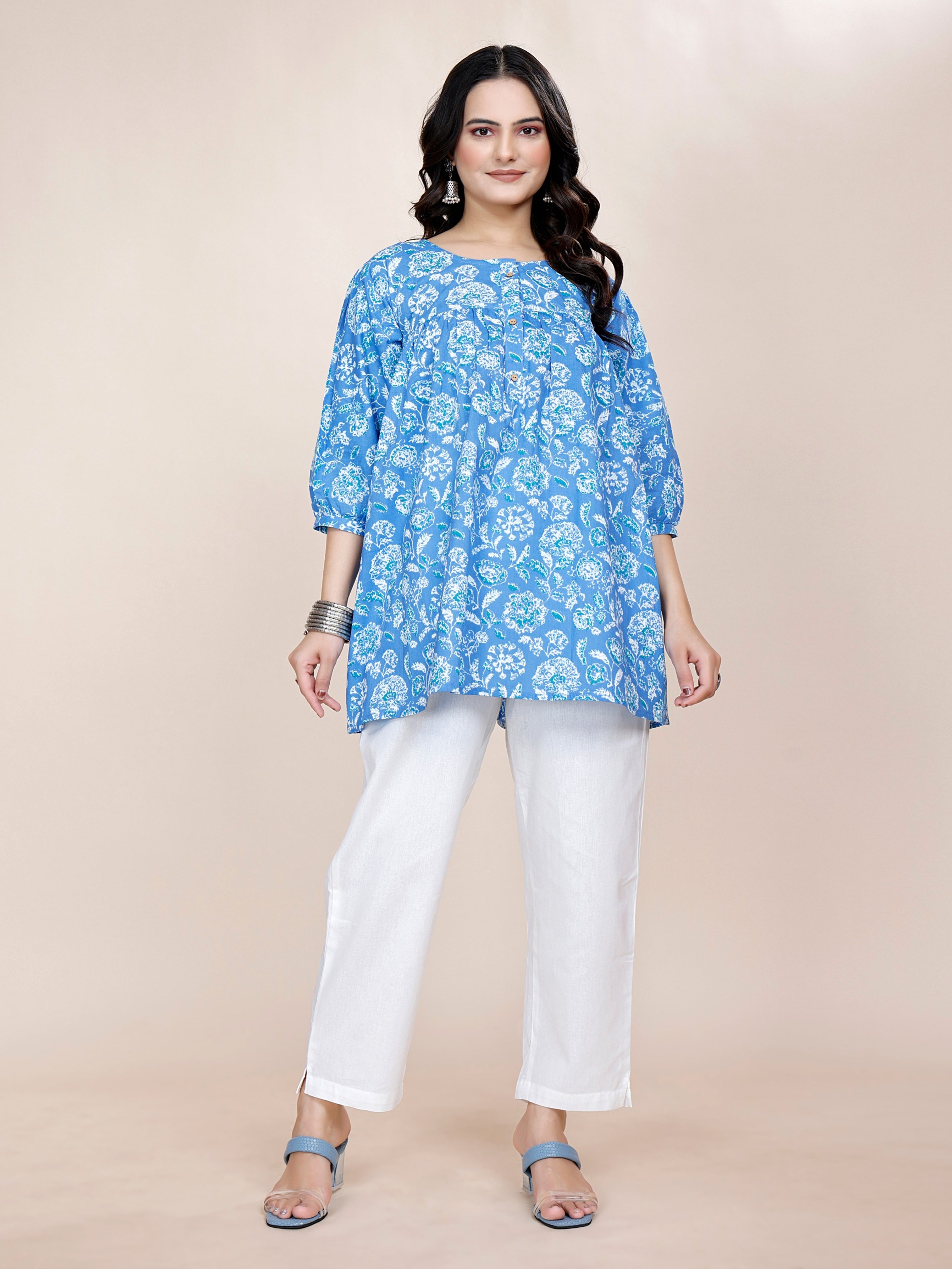 Women Premium Cotton Fancy Tunic Top