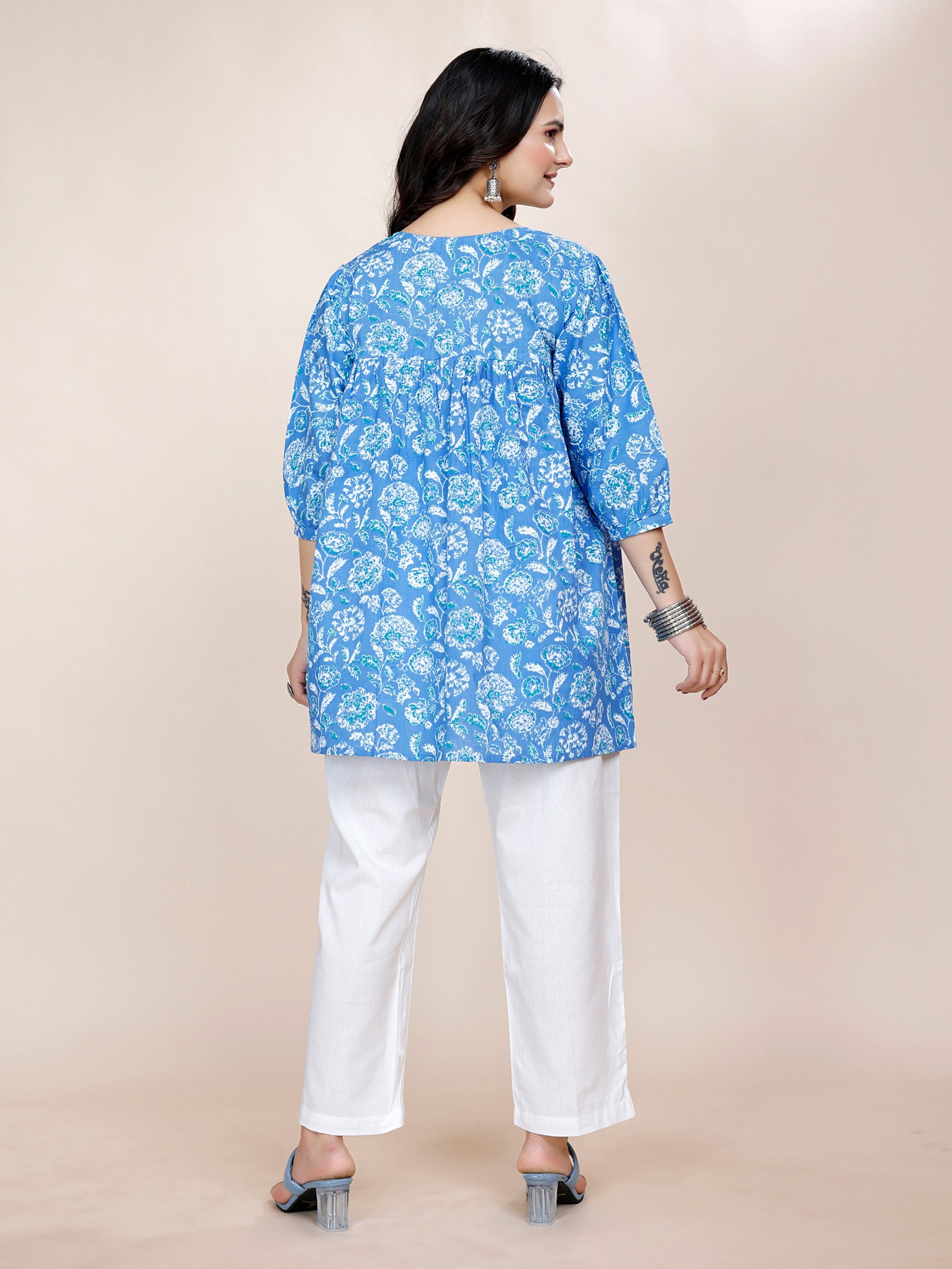Women Premium Cotton Fancy Tunic Top