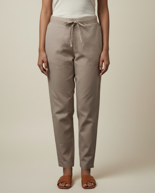 Women Premium Base Colour Cotton Linen Pant