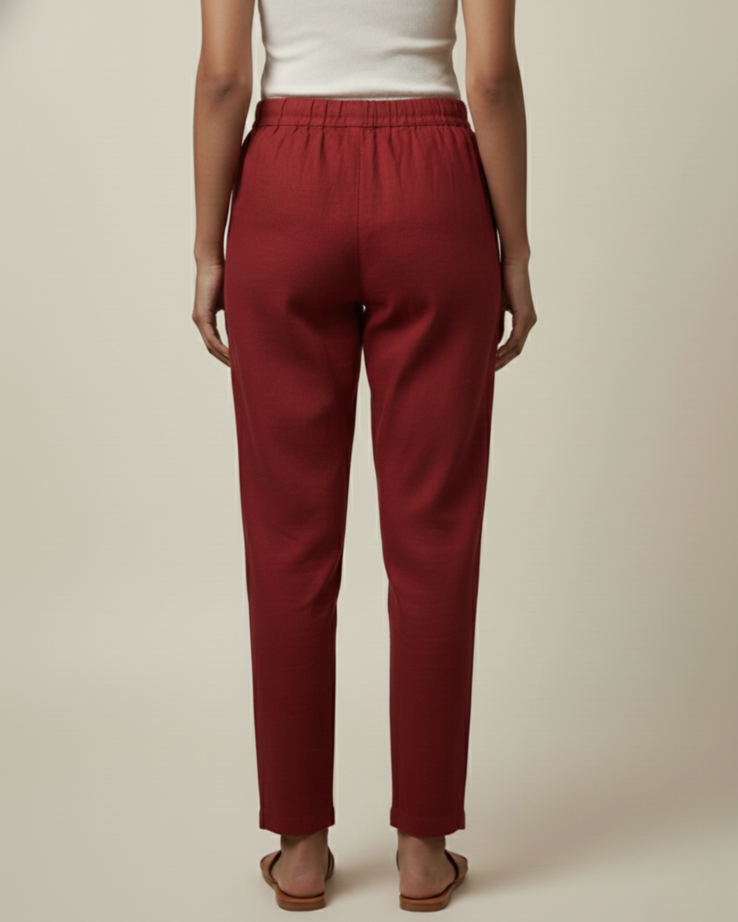 Women Premium Maroon Cotton Linen Pant