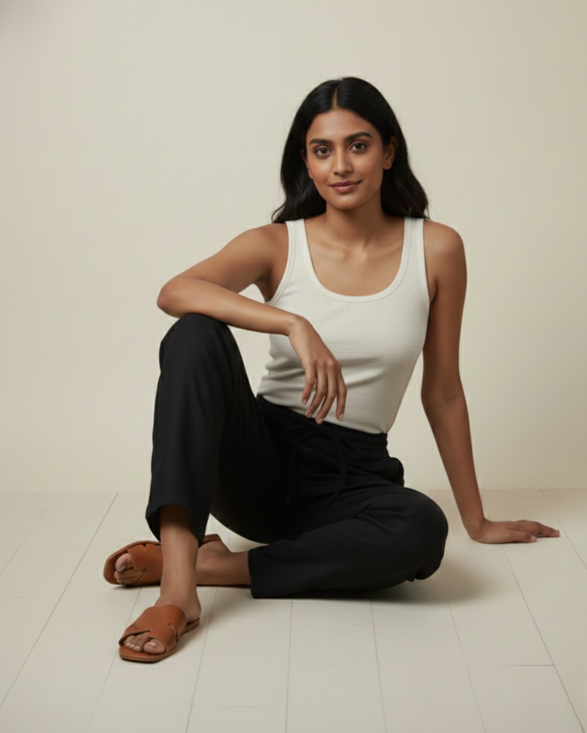 Women Premium Black Cotton Linen Pant