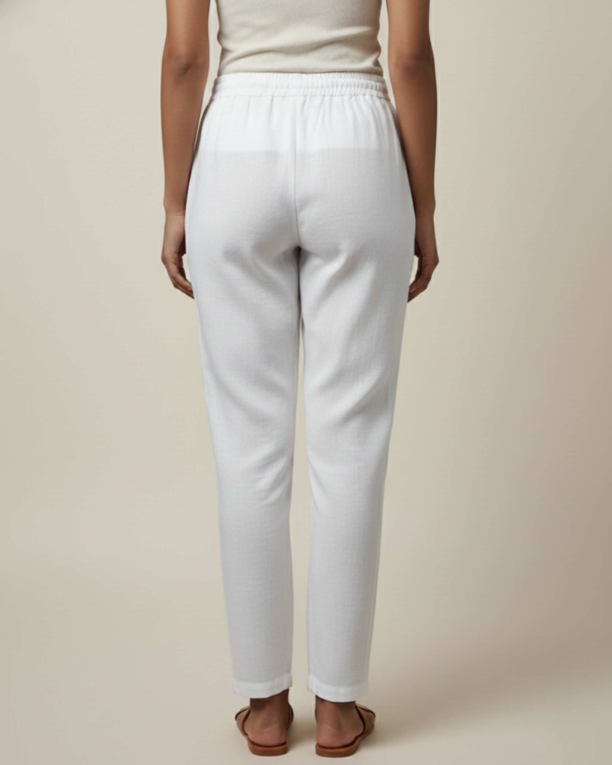 Women Premium White Cotton Linen Pant