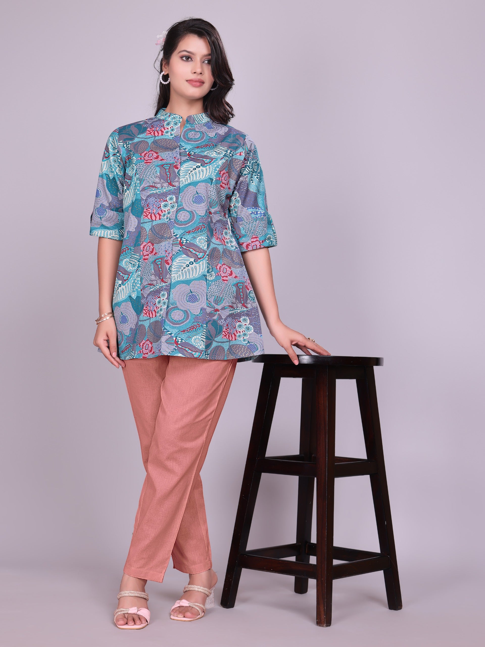 Women Premium Peach Cotton Linen Pant