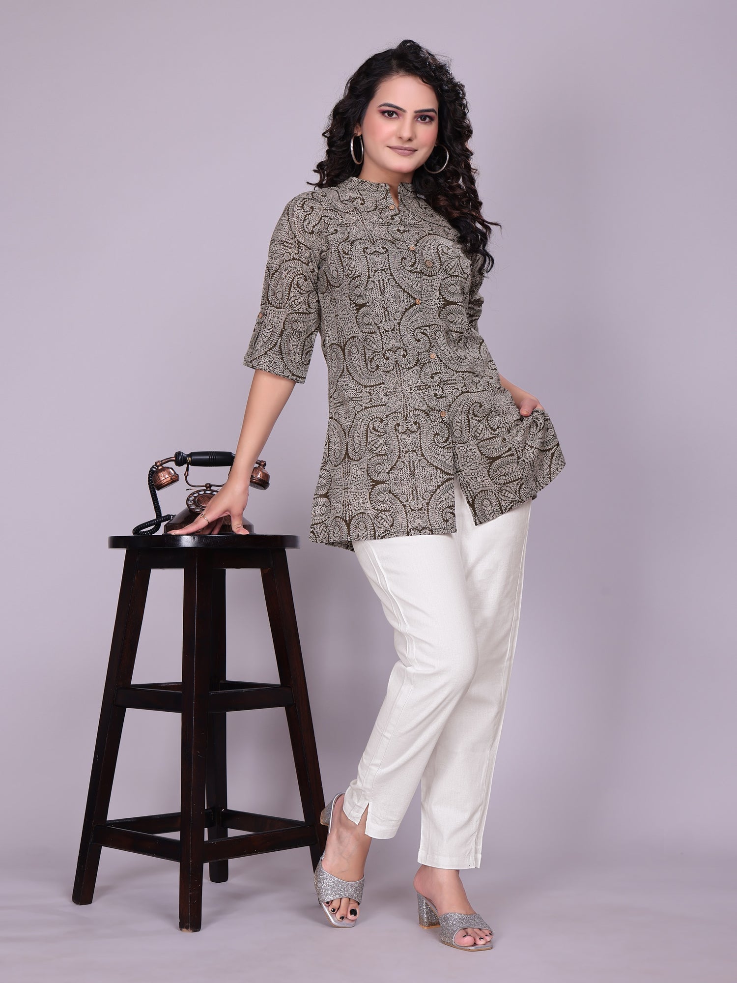 Women Premium Off White Cotton Linen Pant