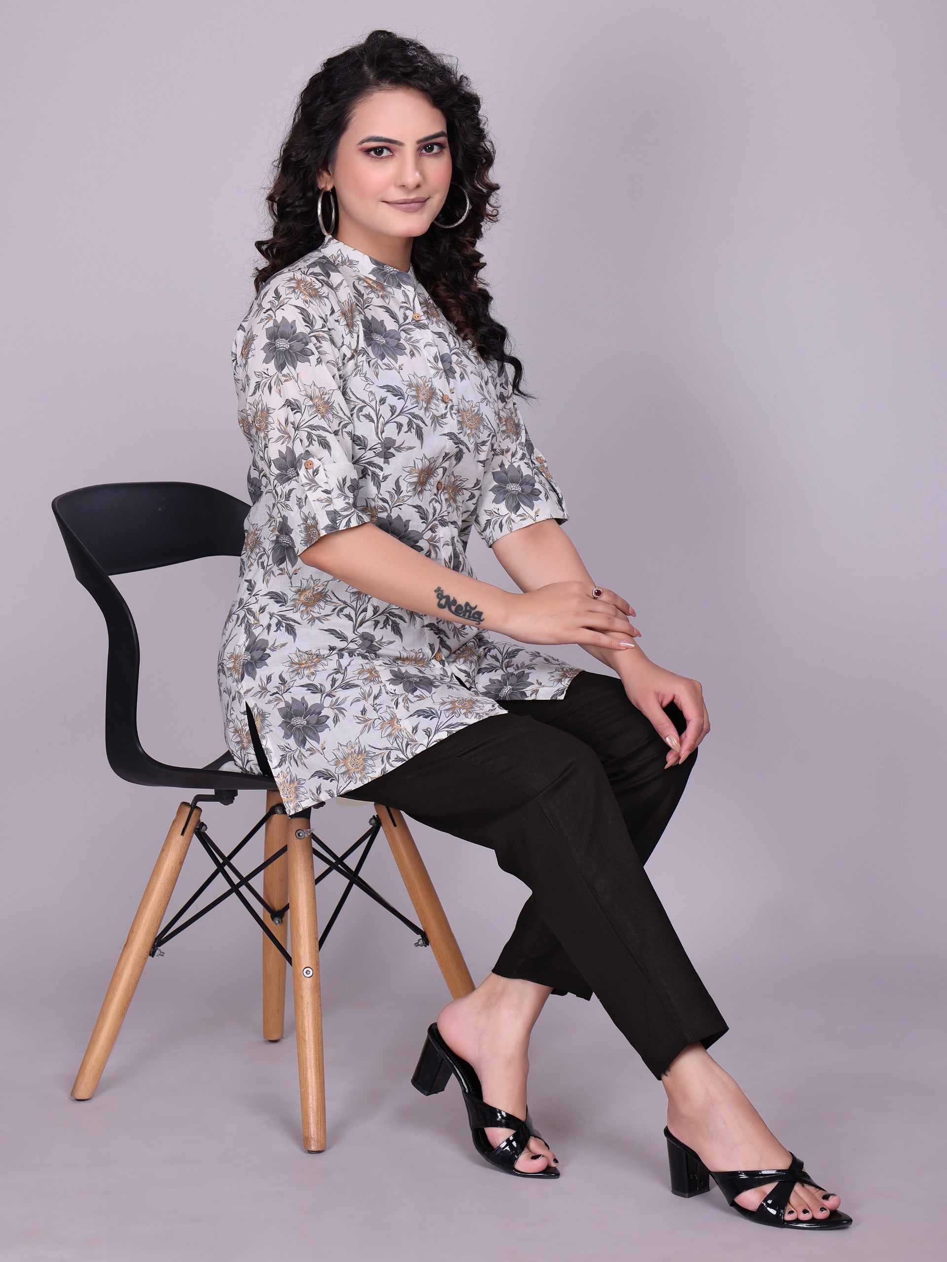 Women Premium Black Cotton Linen Pant