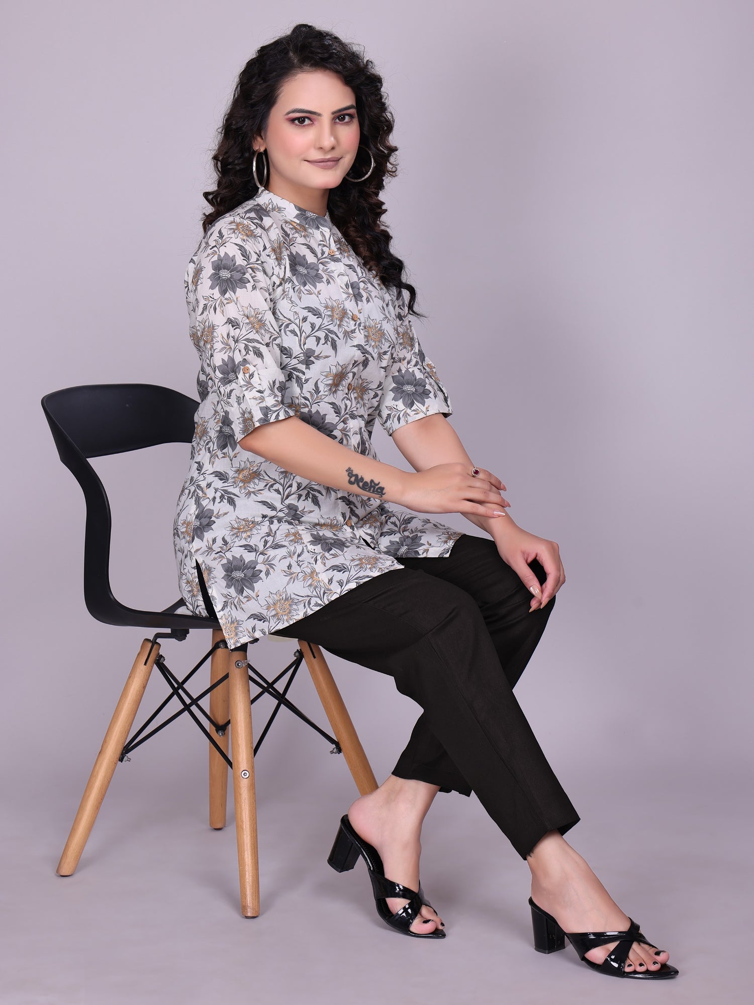 Women Premium Black Cotton Linen Pant