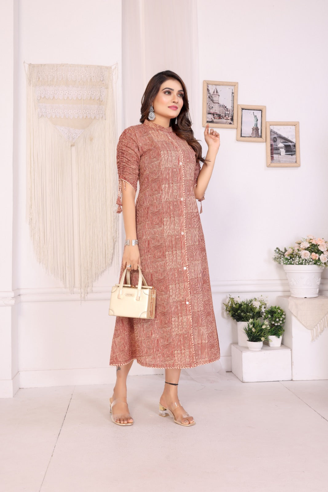 Women Premium Gajri Cotton One Piece dress