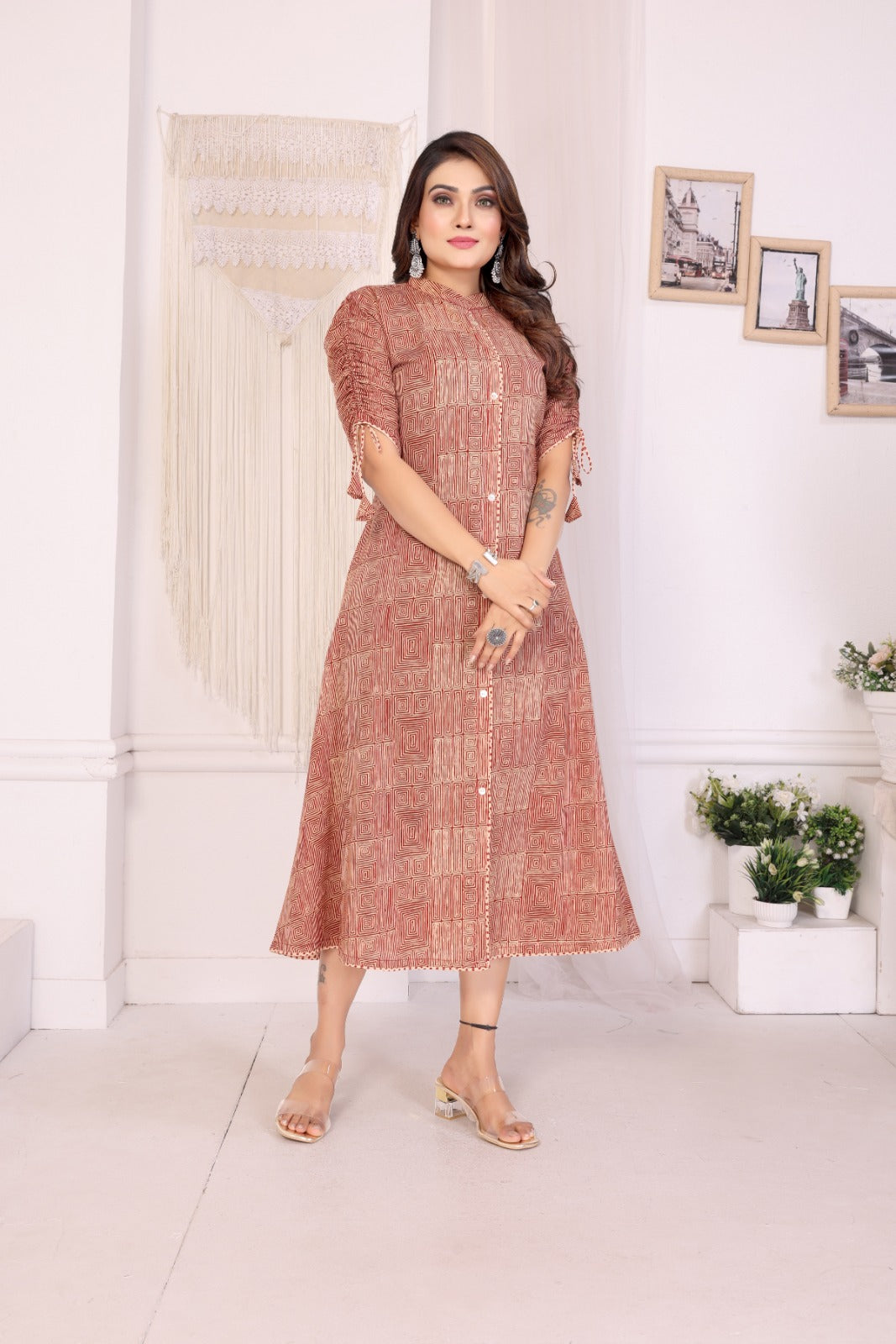 Women Premium Gajri Cotton One Piece dress