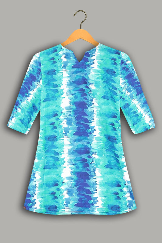 Women Premium Abstract Geometrical PC Cotton Linen Printed Tunic