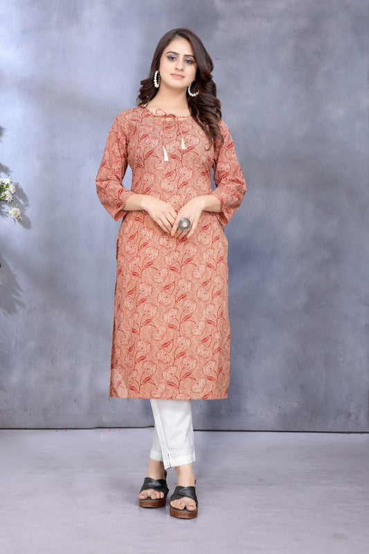 Women Premium Cotton floral kurti