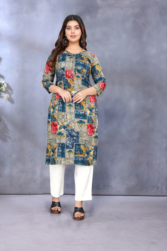 Women Premium Rayon Printed Kurti