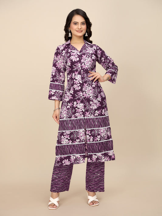 Women Premium Cotton Kurti Pant Set