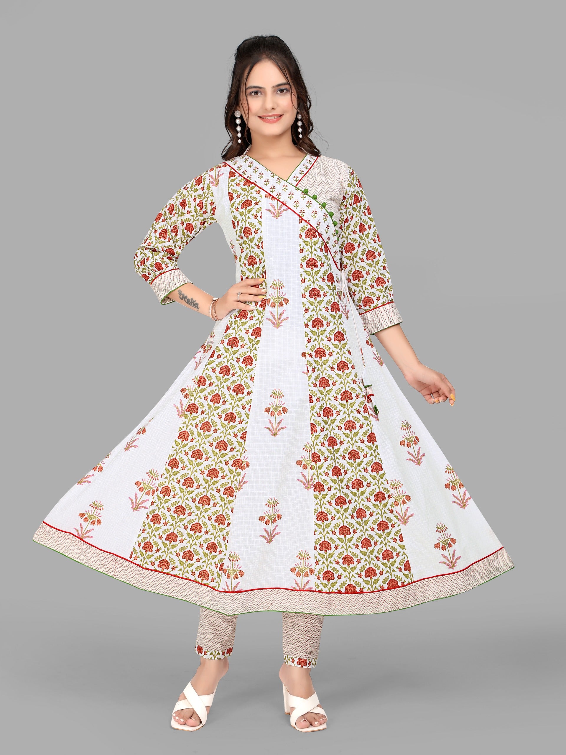 Women Premium Cotton Anarkali Style Set