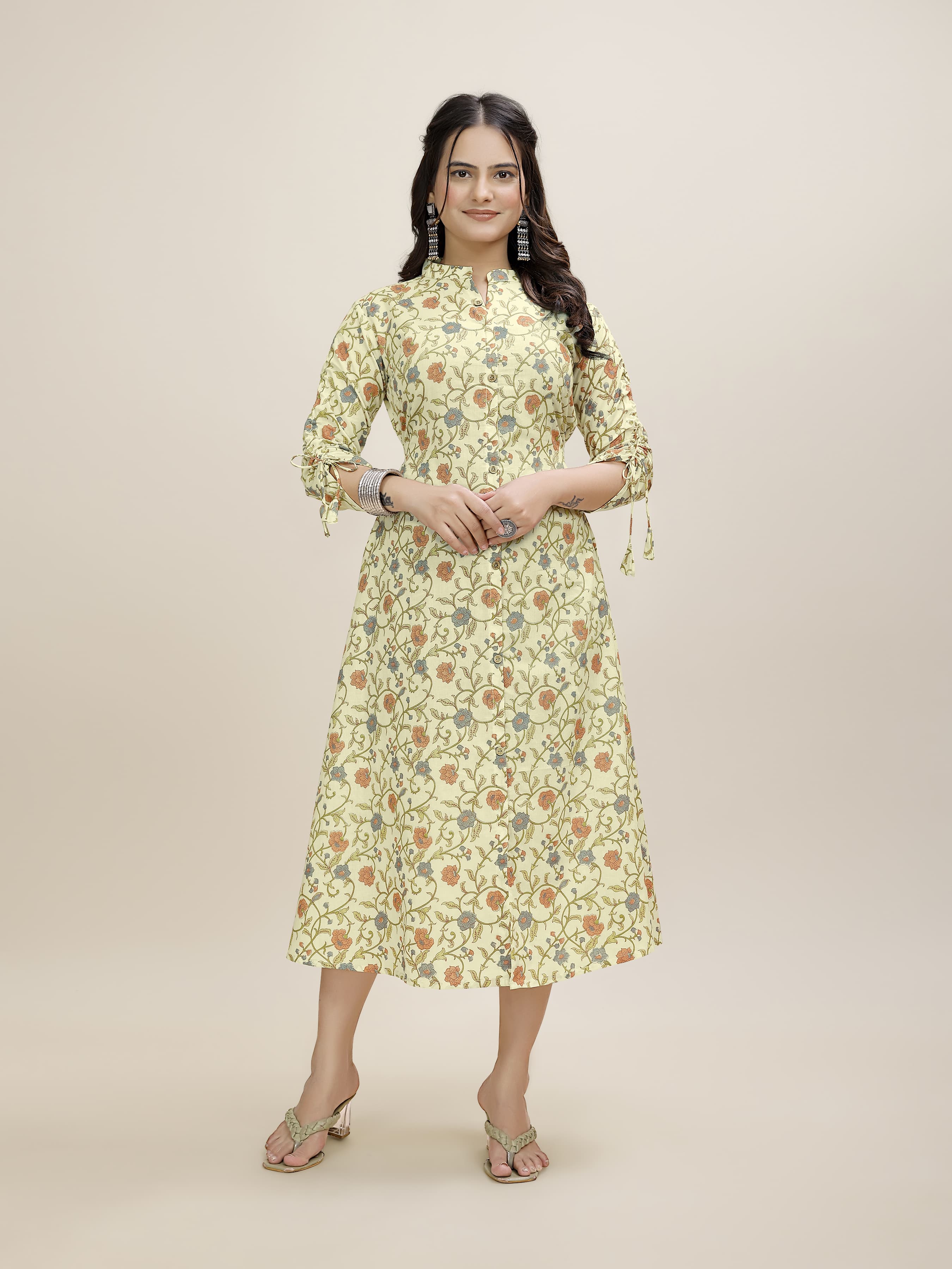Women premium Cotton Midi Dress