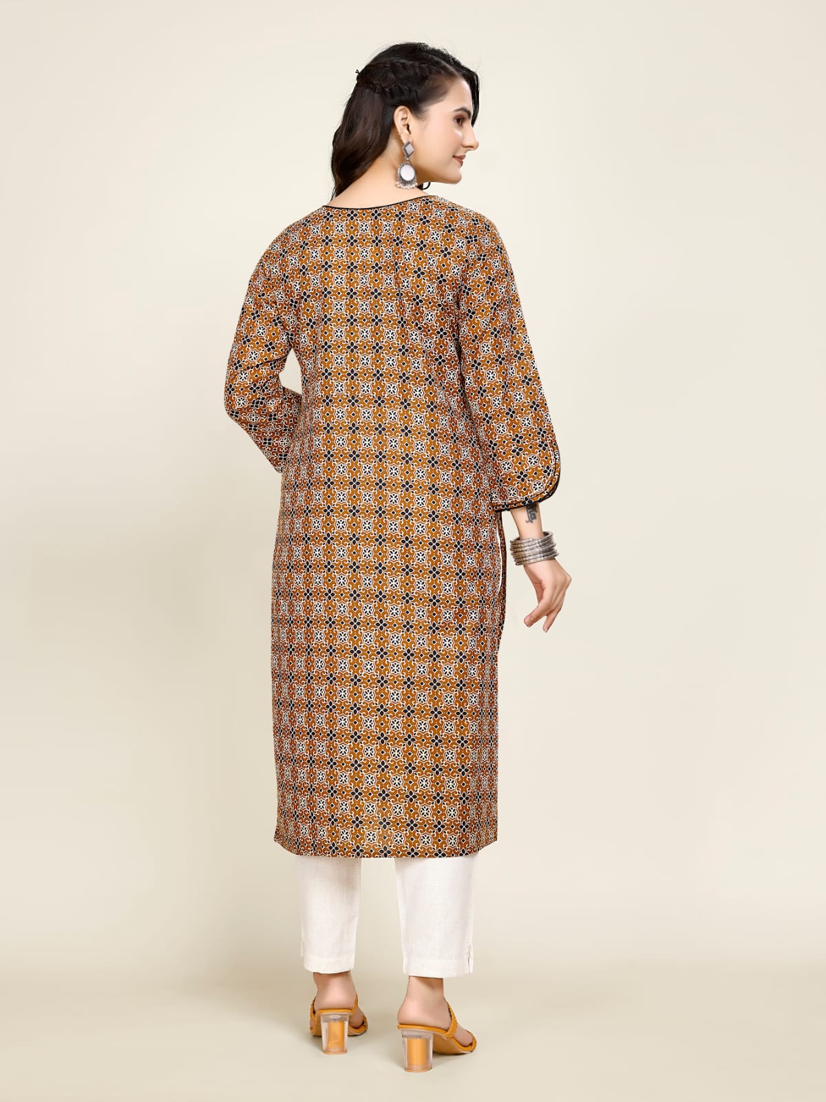 Women Premium Cotton Geometric Kurti