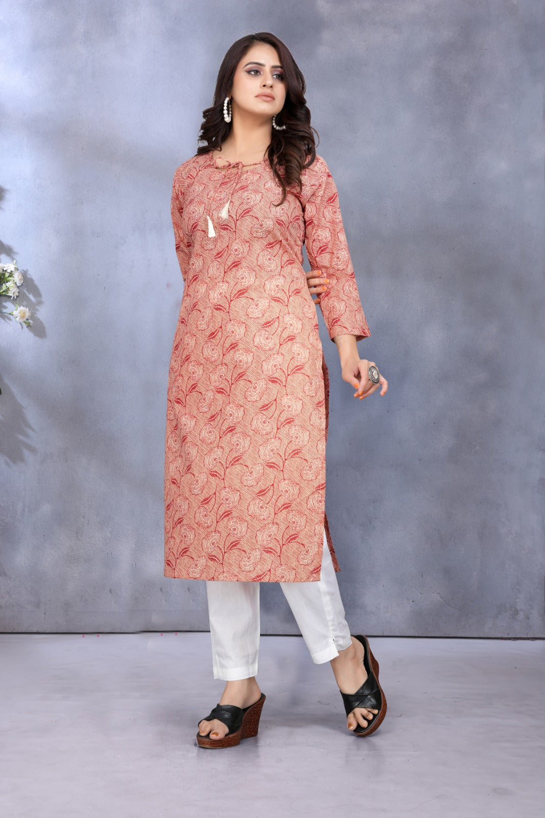 Women Premium Cotton floral kurti