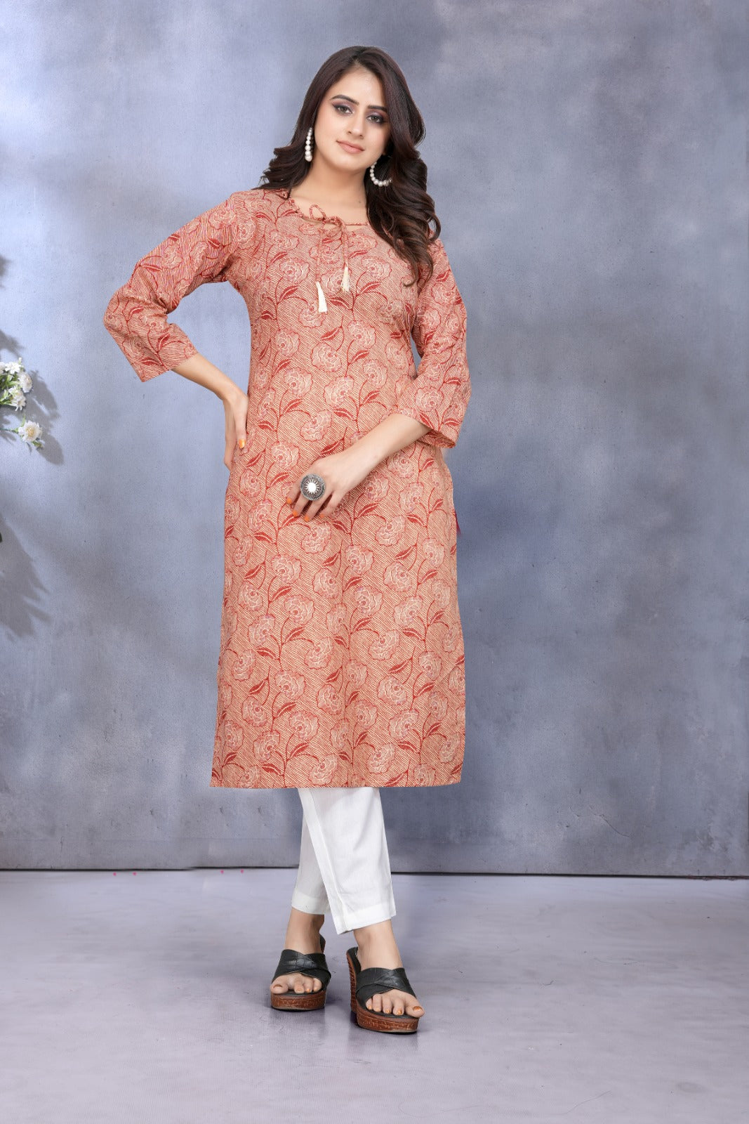 Women Premium Cotton floral kurti