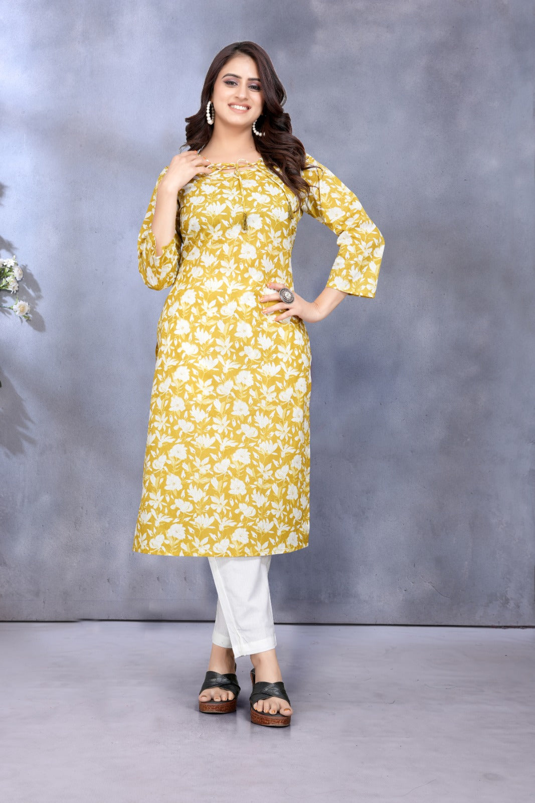 Women Premium Cotton floral Kurti