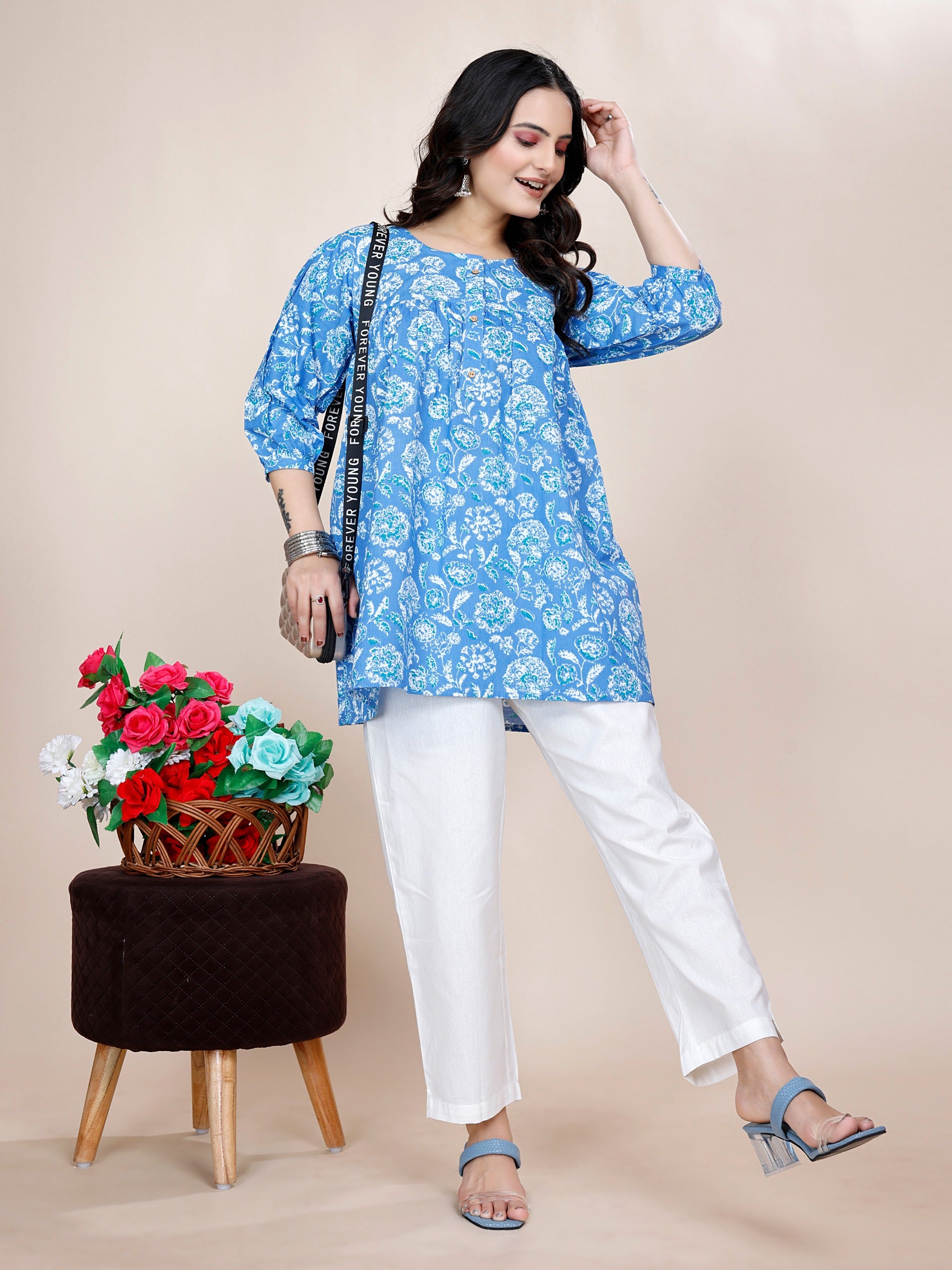 Women Premium Cotton Fancy Tunic Top