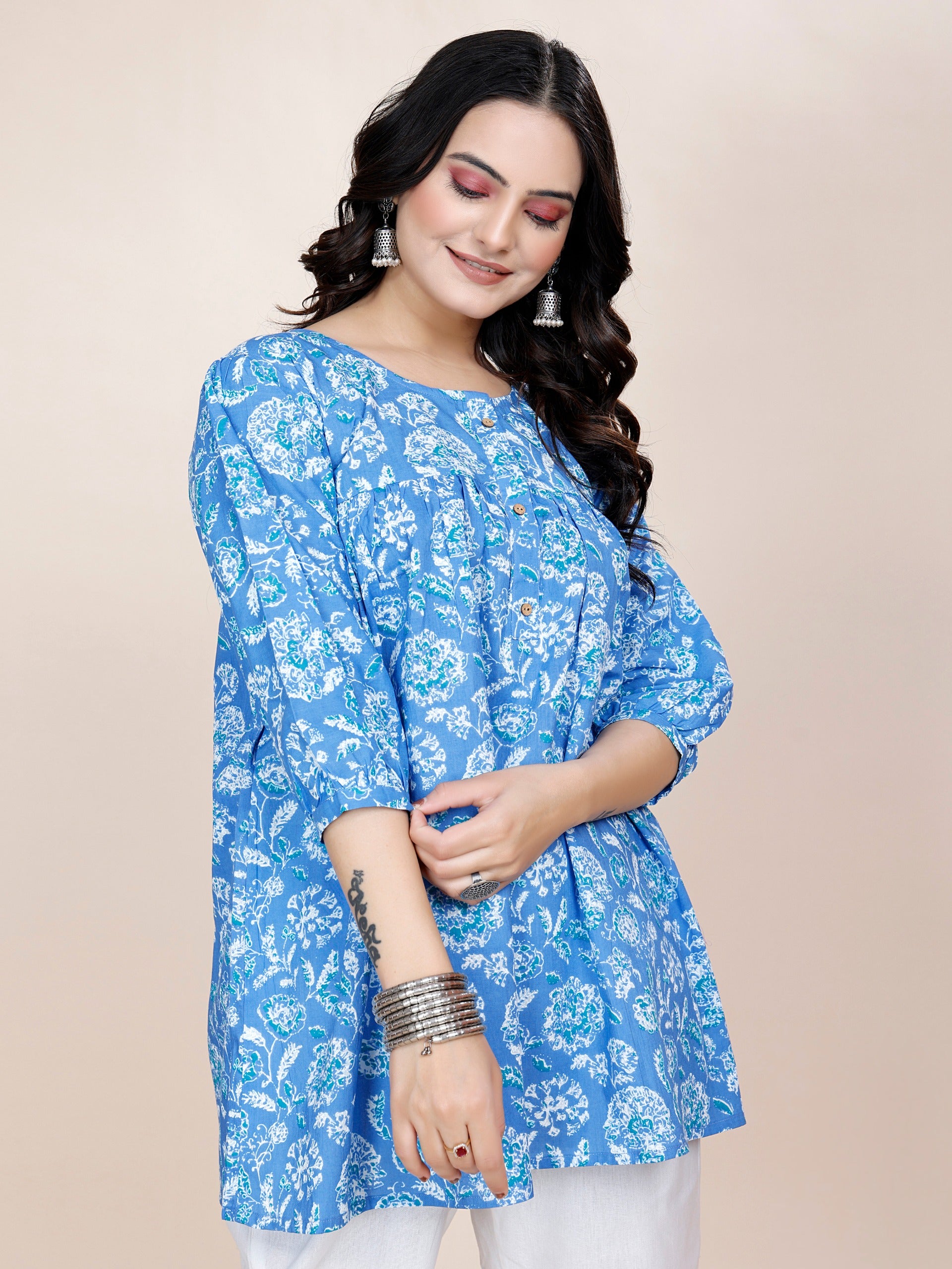 Women Premium Cotton Fancy Tunic Top